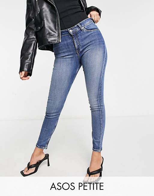  Petite high rise ridley 'skinny' jeans in authentic midwash 