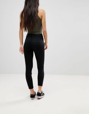 high waisted black petite jeans