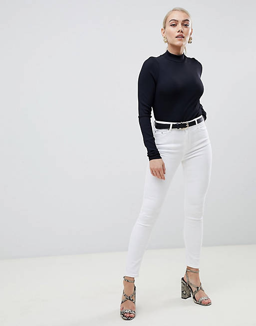 Jeans Petite high rise ridley 'skinny' jeans in optic white 