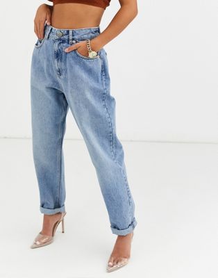 jeans mom high rise