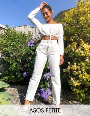 petite white mom jeans