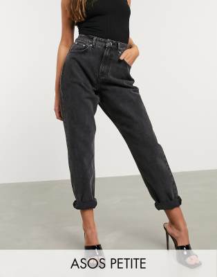 black mom jeans washed
