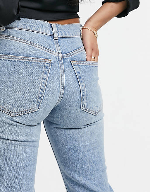 Jeans Petite high rise stretch 'effortless' crop kick flare jeans in lightwash 