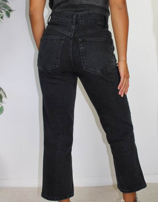 Petite black 2025 straight leg jeans