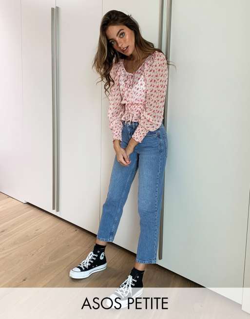 Petite high rise straight leg jeans outlet