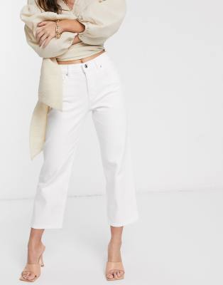 petite white straight leg jeans