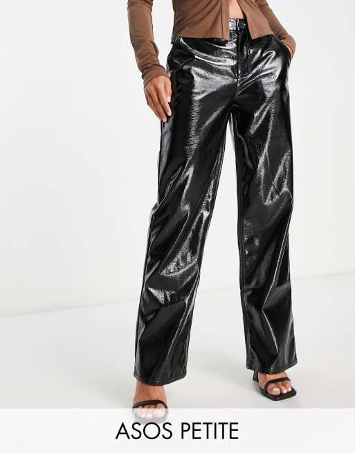 Black high shine shop vinyl pu trousers