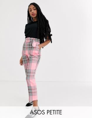 pink plaid trousers