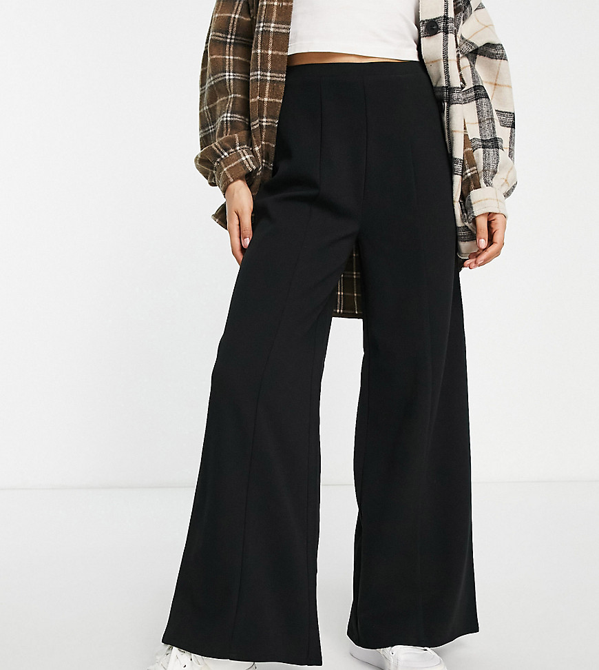ASOS DESIGN Petite high waisted casual dad trouser in black