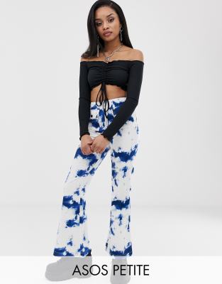 high rise printed flare pants