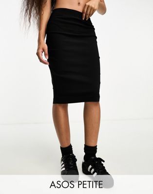 Asos Petite Asos Design Petite High Waisted Pencil Skirt-black