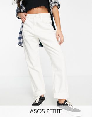 ASOS DESIGN Petite high waisted slouchy mom jeans in ecru