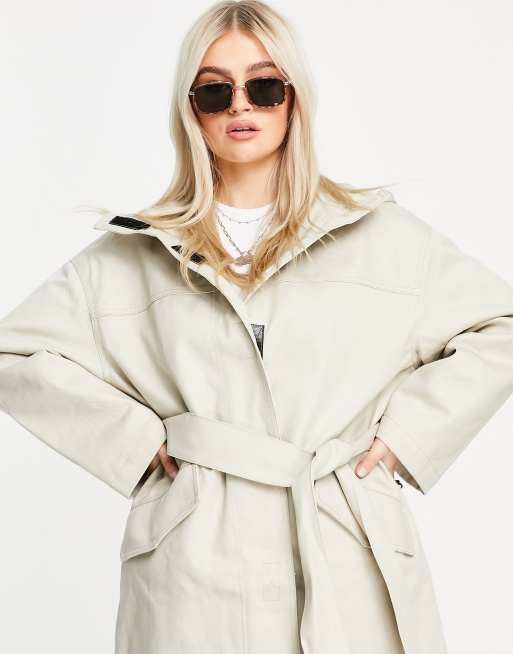 Petite trench coat sales with hood