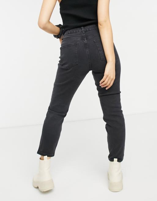 ASOS DESIGN Petite – Hourglass Farleigh – Svarta slim mom jeans med hög midja, 2 av 4