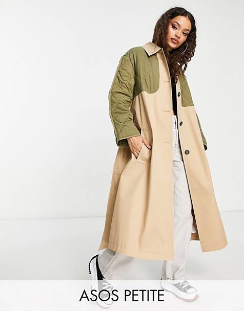 Acorn PU belted trench coat with hood in ASOS Damen Kleidung Jacken & Mäntel Mäntel Trenchcoats 