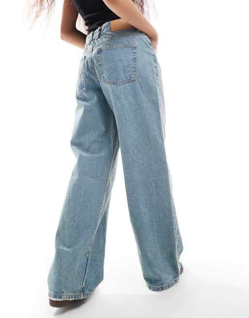 ASOS DESIGN Petite - Jean baggy à taille basse - Bleu pâle vintage , 4 de 5