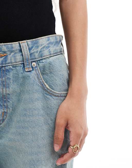 ASOS DESIGN Petite - Jean baggy à taille basse - Bleu pâle vintage , 5 de 5