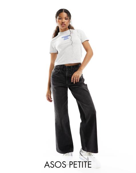 ASOS DESIGN Petite - Jean dad large - Noir délavé - view 1