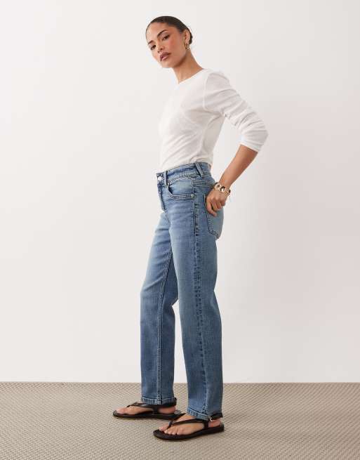ASOS DESIGN Petite - Jean mom slim authentique - Délavage moyen, 2 de 5