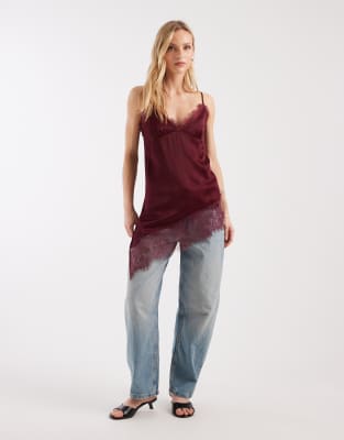 ASOS DESIGN Petite - Jean slim barrel - Bleu vintage délavé W24 L26
