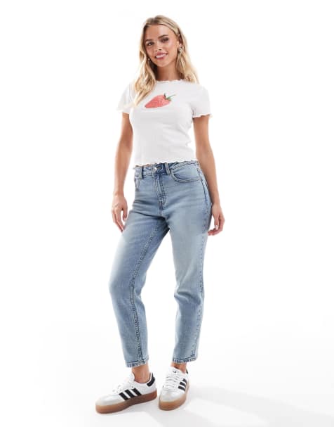 ASOS DESIGN Petite - Jean slim confortable - Bleu moyen - view 1