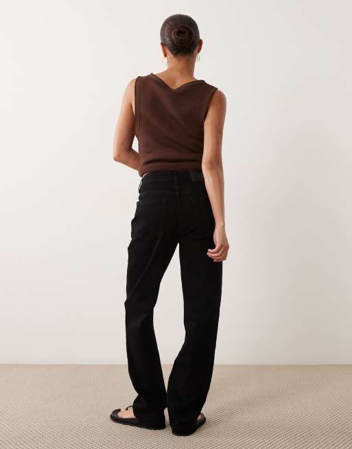 ASOS DESIGN Petite jean slim droit noir, 3 de 5