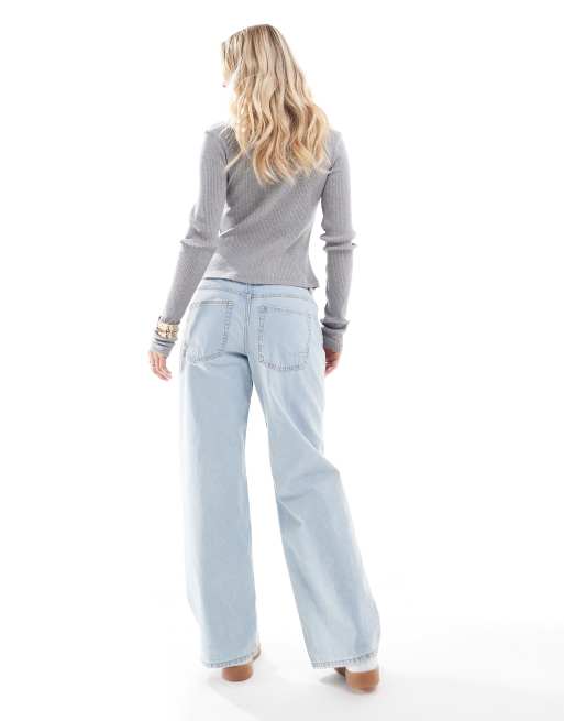 ASOS DESIGN Petite - Jeans ampi a vita bassa azzurri , 3 di 5