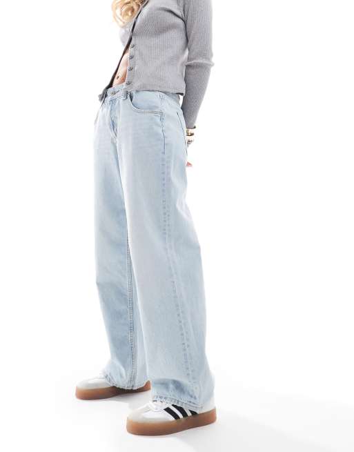 ASOS DESIGN Petite - Jeans ampi a vita bassa azzurri , 5 di 5