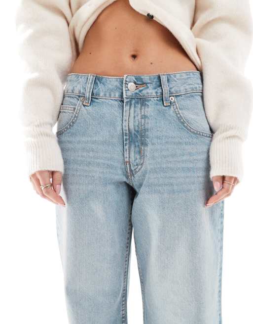 ASOS DESIGN Petite - Jeans ampi a vita bassa lavaggio chiaro , 4 di 5
