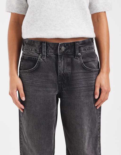 ASOS DESIGN Petite - Jeans ampi a vita bassa nero slavato , 5 di 5