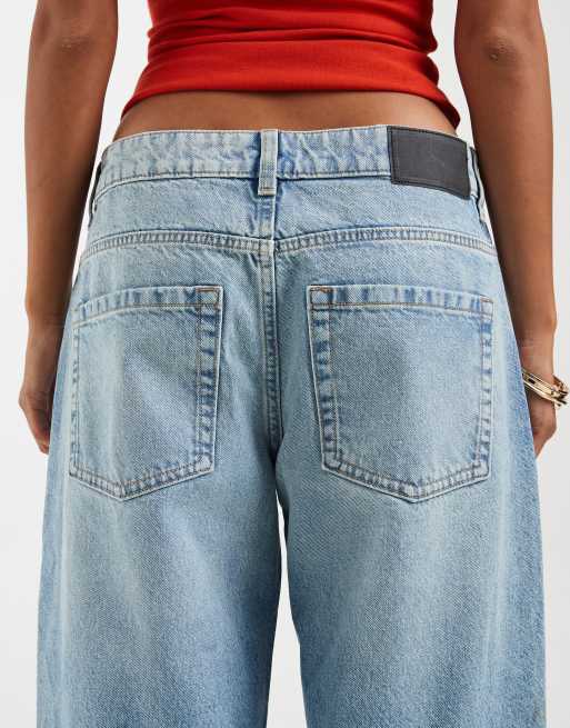 ASOS DESIGN Petite - Jeans boyfriend oversize ampi lavaggio blu chiaro, 4 di 5