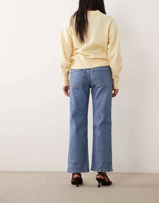 ASOS DESIGN Petite - Jeans comfort dritti elasticizzati blu medio autentico, 3 di 5