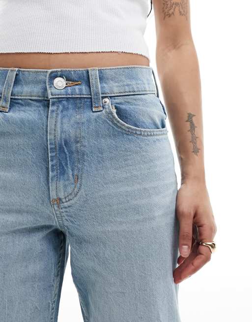 ASOS DESIGN Petite - Jeans comfort stretch dritti blu lavaggio chiaro, 3 di 5