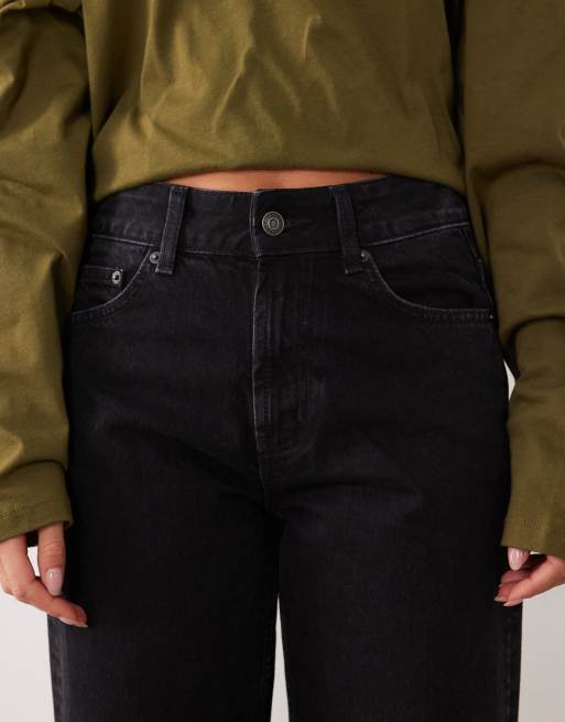 ASOS DESIGN Petite - Jeans dad fit neri a fondo ampio, 5 di 5