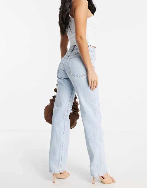 ASOS DESIGN Petite - Jeans dritti a vita medio alta blu ghiaccio, 2 di 4