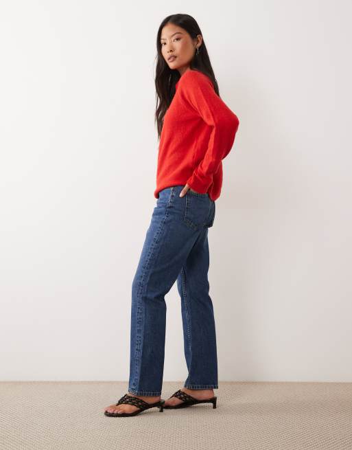 ASOS DESIGN Petite - Jeans dritti anni '90 lavaggio scuro, 2 di 5