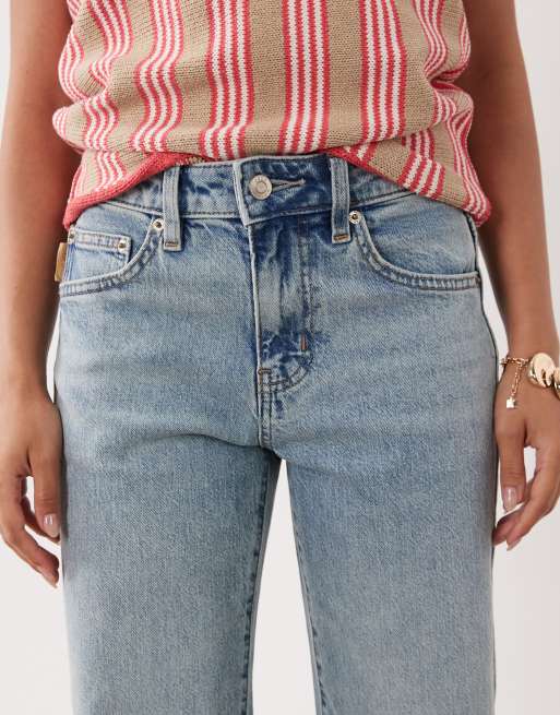 ASOS DESIGN Petite - Jeans dritti comodi elasticizzati lavaggio chiaro, 5 di 5
