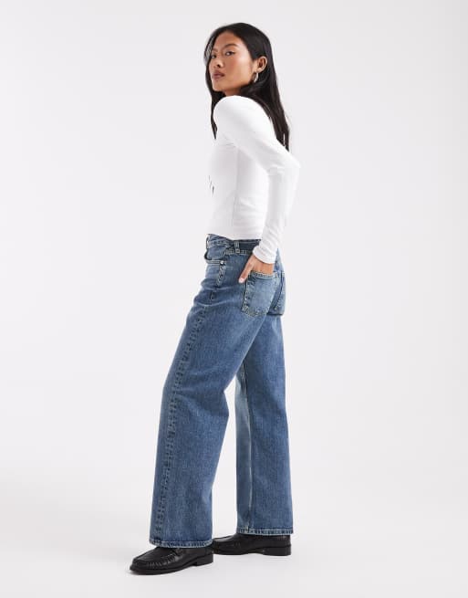 ASOS DESIGN Petite - Jeans dritti elasticizzati comfort lavaggio vintage, 3 di 5