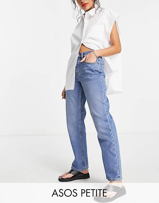 ASOS DESIGN Petite - Jeans dritti stile anni '90 blu medio