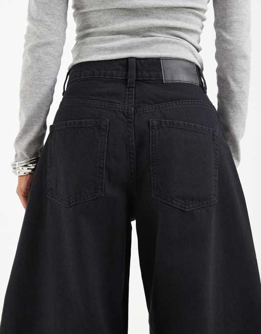 ASOS DESIGN Petite jeansy barrel leg z wysokim stanem w czerni, 4 z 5