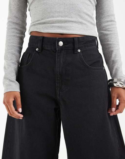ASOS DESIGN Petite jeansy barrel leg z wysokim stanem w czerni, 5 z 5