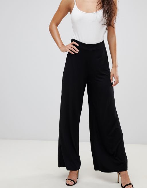 Petite wide 2025 leg jersey trousers