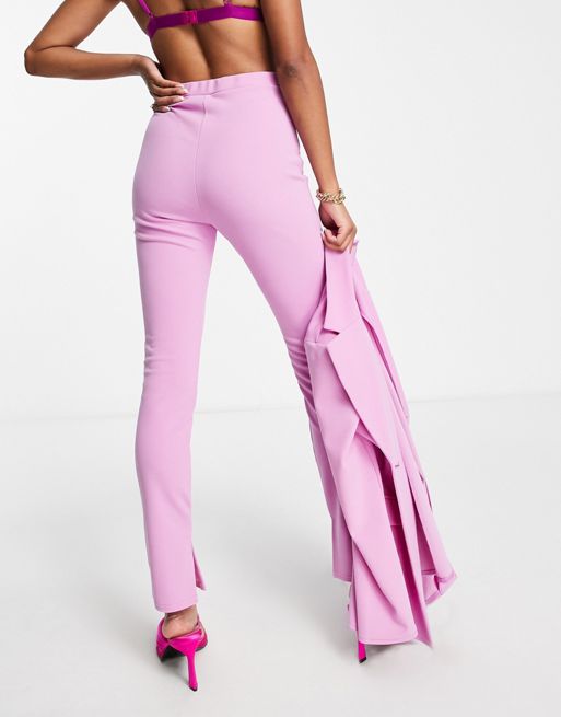 Pink Embroidered Front Slit Style Pant Suit Latest 2751SL05
