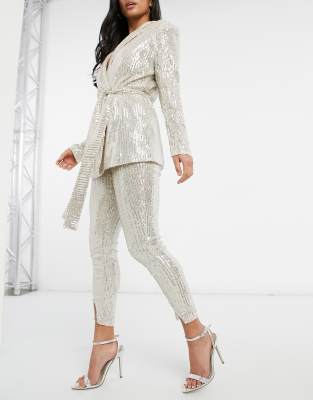 sequin suit pants