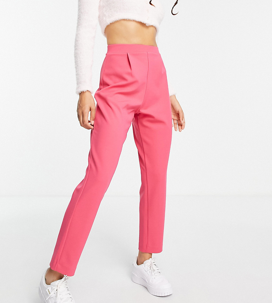 ASOS DESIGN Petite jersey tapered suit trousers in pink