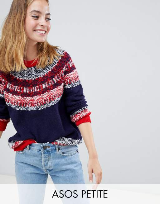 Petite fair isle sweater sales