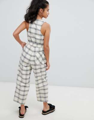 asos check jumpsuit