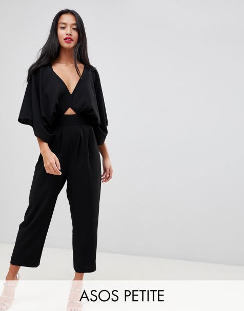ASOS DESIGN Petite jumpsuit with kimono sleeve and peg leg