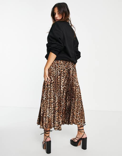 Jupe plissée best sale longue leopard