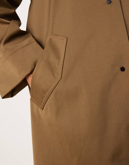 ASOS DESIGN Petite - Kakifarvet longline-trenchcoat, 4 af 4